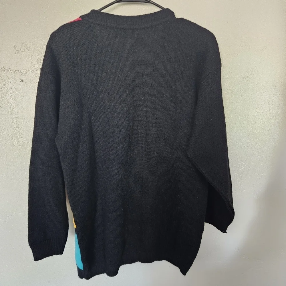 Norton McNaughton Vintage Womens Small Colorful Geometric Cardigan Sweater Funky - Picture 7 of 7